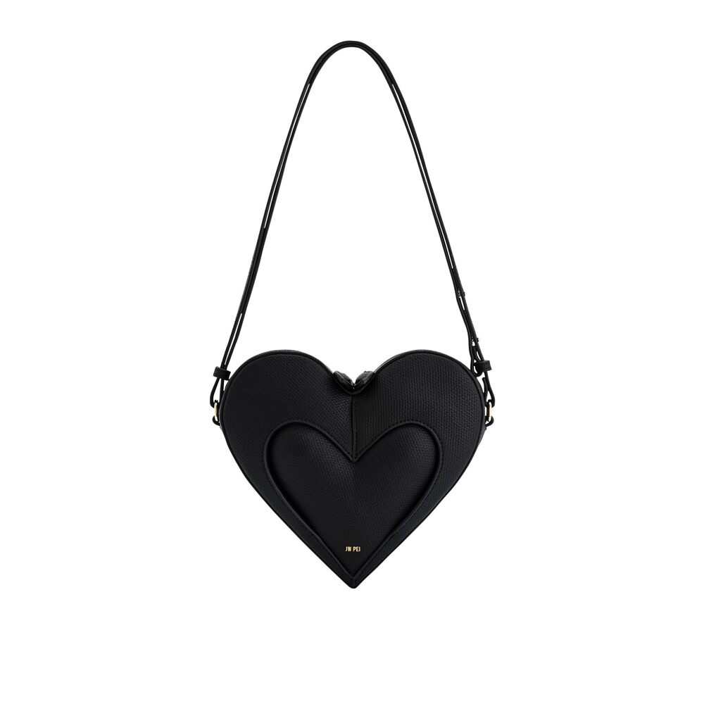 6214 Francisca Heart Shaped Crossbody Bag - Black